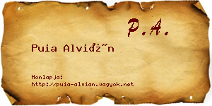 Puia Alvián névjegykártya